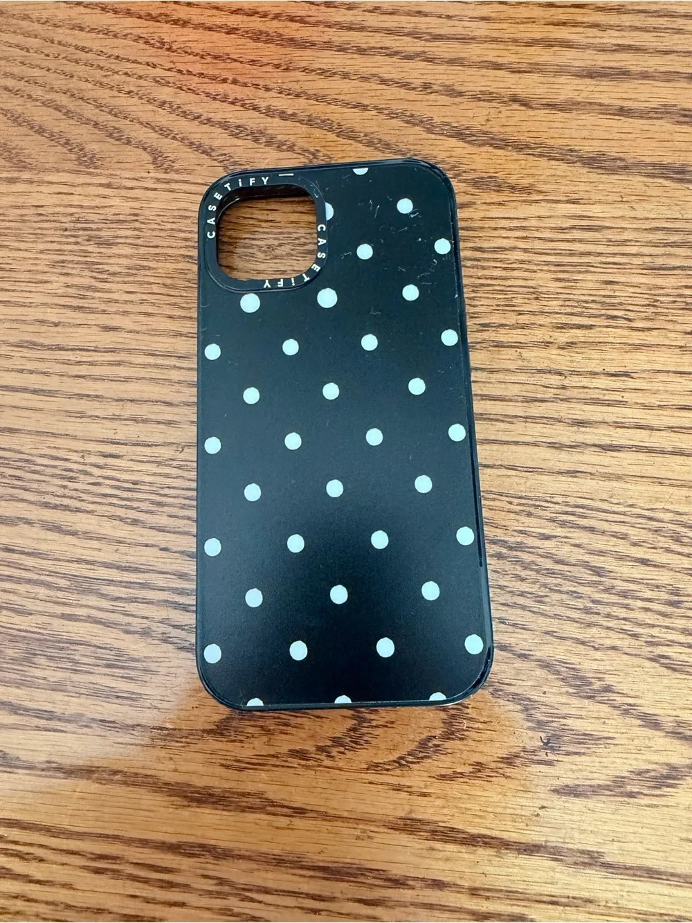 Casetify Black IPhone 14 Case with White Polka Dots